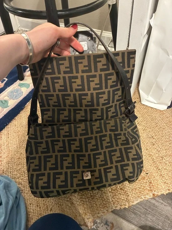 Fendi Brown and Dark Brown FF Canvas Messenger Bag - Picture 10 of 17